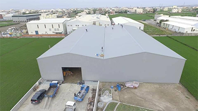 從平地到完成1300坪新建鋼構浪板廠房4天施工完成，工地:鹿港